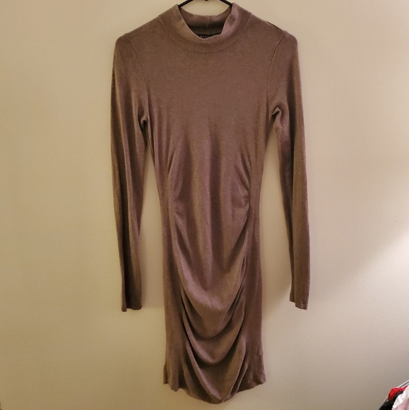 Express Mock Neck Sweater Dress Neutral - Picture 3 of 8